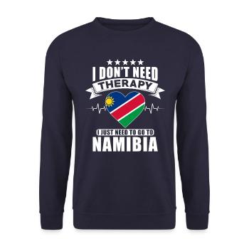 Namibia I do not need Therapy - Unisex Pullover - Navy - Vorne - Alina (178cm) & Michal (187cm)