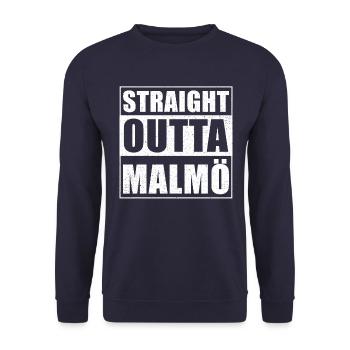 Straight outta Malmö - Unisex Sweatshirt - navy - Front - Alina (178cm) & Michal (187cm)