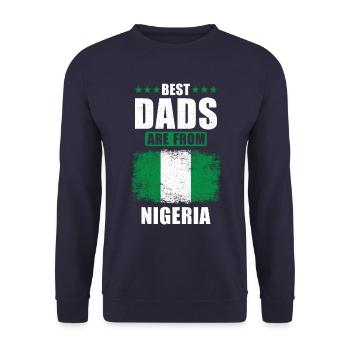 Best fathers are from Nigeria - Unisex Sweatshirt - navy - Front - Alina (178cm) & Michal (187cm)