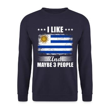 Uruguay - Unisex Pullover - Navy - Vorne - Alina (178cm) & Michal (187cm)