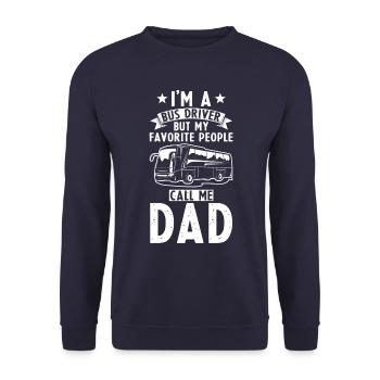 Bus driver Papa - Unisex Sweatshirt - navy - Front - Alina (178cm) & Michal (187cm)