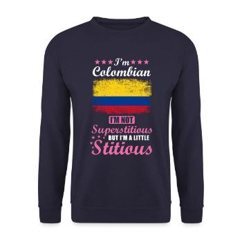 Colombian Gift Funny Saying Colombia - Unisex Sweatshirt - navy - Front - Alina (178cm) & Michal (187cm)