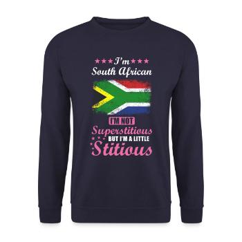 South African gift funny saying South Africa - Unisex Sweatshirt - navy - Front - Alina (178cm) & Michal (187cm)