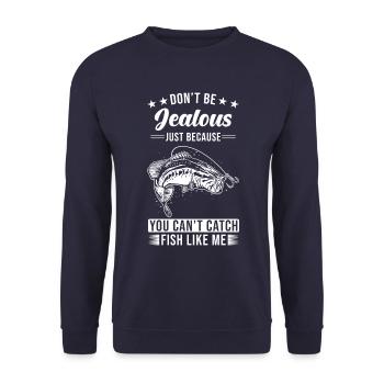 Fishing Angler Fishing Fishing - Unisex Sweatshirt - navy - Front - Alina (178cm) & Michal (187cm)