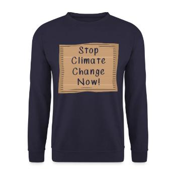 Stop Climate Change Now - Unisex Pullover - Navy - Vorne - Alina (178cm) & Michal (187cm)