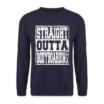 Bodyboarding Spruch lustig - Unisex Pullover - Navy - Vorne - Alina (178cm) & Michal (187cm)