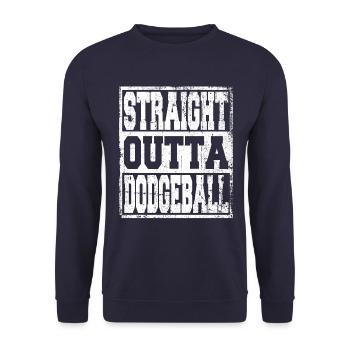 Dodgeball saying funny - Unisex Sweatshirt - navy - Front - Alina (178cm) & Michal (187cm)