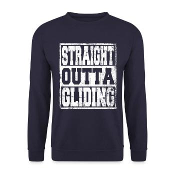 Gleiten Spruch lustig - Unisex Pullover - Navy - Vorne - Alina (178cm) & Michal (187cm)