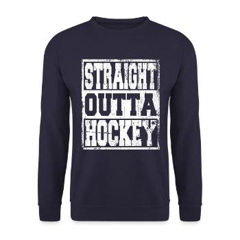 Hockey Spruch lustig - Unisex Pullover - Navy - Vorne - Alina (178cm) & Michal (187cm)