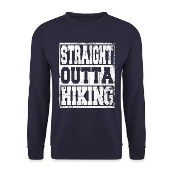 Wandern Spruch lustig - Unisex Pullover - Navy - Vorne - Alina (178cm) & Michal (187cm)