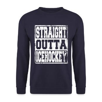 Eishockey Spruch lustig - Unisex Pullover - Navy - Vorne - Alina (178cm) & Michal (187cm)