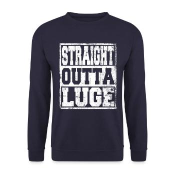 Luge saying funny - Unisex Sweatshirt - navy - Front - Alina (178cm) & Michal (187cm)