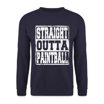 Paintball Spruch lustig - Unisex Pullover - Navy - Vorne - Alina (178cm) & Michal (187cm)