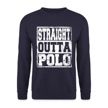 Polo Spruch lustig - Unisex Pullover - Navy - Vorne - Alina (178cm) & Michal (187cm)