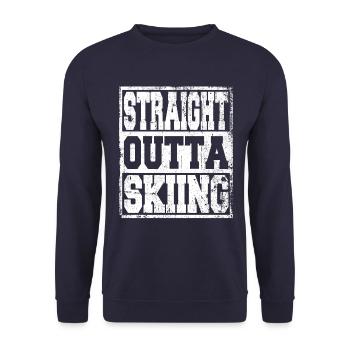 Skiing saying funny - Unisex Sweatshirt - navy - Front - Alina (178cm) & Michal (187cm)