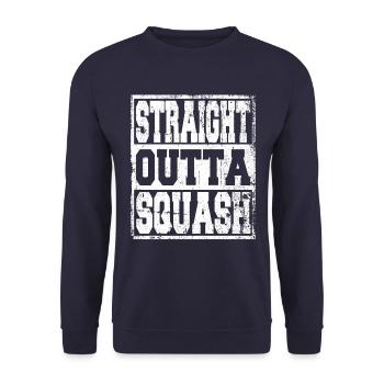 Squash Spruch lustig - Unisex Pullover - Navy - Vorne - Alina (178cm) & Michal (187cm)