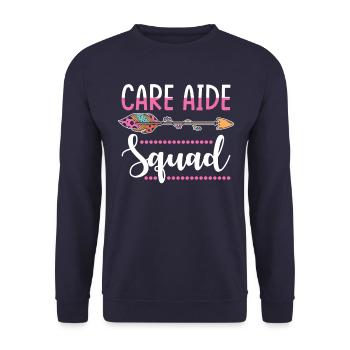 Pflegerin Gruppe - Unisex Pullover - Navy - Vorne - Alina (178cm) & Michal (187cm)