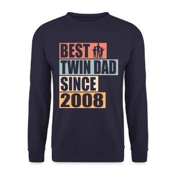 Zwillinge Vater Zwillingsvater seit 2008 - Unisex Pullover - Navy - Vorne - Alina (178cm) & Michal (187cm)
