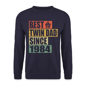 Twins Father Twin Father since 1984 - Unisex Sweatshirt - navy - Front - Alina (178cm) & Michal (187cm)