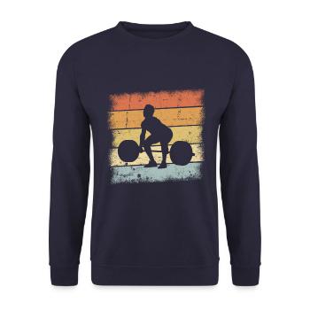 Gewichtheber Geschenk - Unisex Pullover - Navy - Vorne - Alina (178cm) & Michal (187cm)