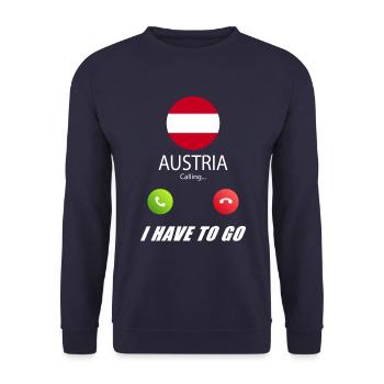 Austria calls to Lusiger flags slogan - Unisex Sweatshirt - navy - Front - Alina (178cm) & Michal (187cm)
