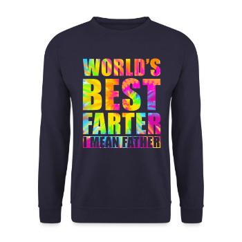 Farter Père Pète s’amuser à dire drôle Fête des Pères - Sweat-shirt Unisexe - marine - Devant - Alina (178cm) & Michal (187cm)
