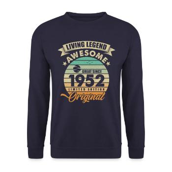 1952 Birthday - Unisex Sweatshirt - navy - Front - Alina (178cm) & Michal (187cm)