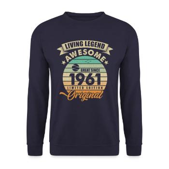 1961 Anniversaire Retro Orginal - Sweat-shirt Unisexe - marine - Devant - Alina (178cm) & Michal (187cm)