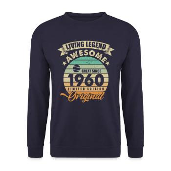 1960 Birthday Retro Orginal - Unisex Sweatshirt - navy - Front - Alina (178cm) & Michal (187cm)