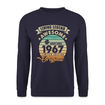 1967 Anniversaire Retro Orginal - Sweat-shirt Unisexe - marine - Devant - Alina (178cm) & Michal (187cm)