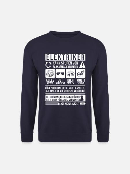 Elektriker Spruch lustig - Unisex Pullover - Navy