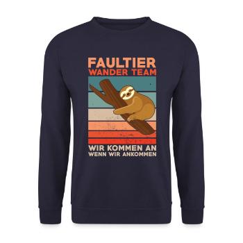 Faultier Wanderteam - Unisex Pullover - Navy - Vorne - Alina (178cm) & Michal (187cm)