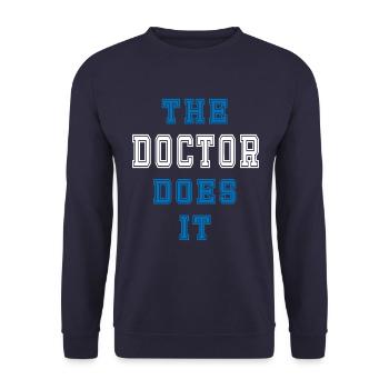The doctor does it doctor gift - Unisex Sweatshirt - navy - Front - Alina (178cm) & Michal (187cm)