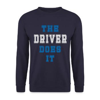 The driver does it driver gift - Unisex Sweatshirt - navy - Front - Alina (178cm) & Michal (187cm)