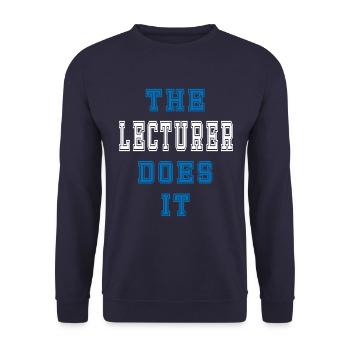 The Lektor does it Lektor Geschenk - Unisex Pullover - Navy - Vorne - Alina (178cm) & Michal (187cm)