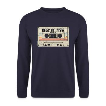 Best of 1976 Kasette - Unisex Pullover - Navy - Vorne - Alina (178cm) & Michal (187cm)