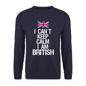 Je ne peux pas garder mon calme Je suis britannique - Sweat-shirt Unisexe - marine - Devant - Alina (178cm) & Michal (187cm)