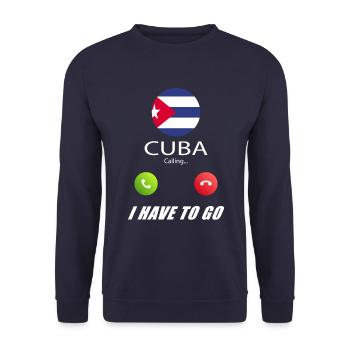 Cuba calls lusiger flags saying - Unisex Sweatshirt - navy - Front - Alina (178cm) & Michal (187cm)