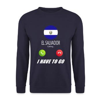 El Salvador calls lusiger flags saying - Unisex Sweatshirt - navy - Front - Alina (178cm) & Michal (187cm)
