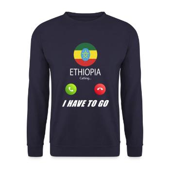 Ethiopia calls lusiger flags slogan - Unisex Sweatshirt - navy - Front - Alina (178cm) & Michal (187cm)