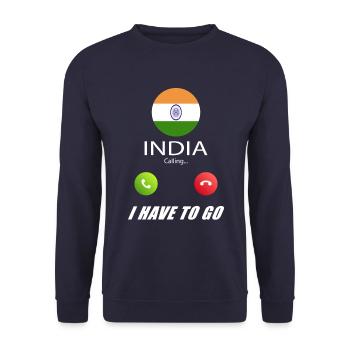 India calls lusiger flags saying - Unisex Sweatshirt - navy - Front - Alina (178cm) & Michal (187cm)