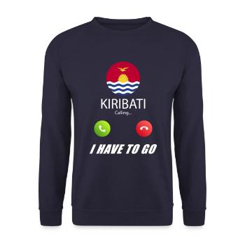 Kiribati calls lusiger flags saying - Unisex Sweatshirt - navy - Front - Alina (178cm) & Michal (187cm)
