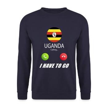Uganda calls lusiger flags slogan - Unisex Sweatshirt - navy - Front - Alina (178cm) & Michal (187cm)