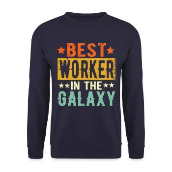 Best Worker ever Worker Gift - Unisex Sweatshirt - navy - Front - Alina (178cm) & Michal (187cm)