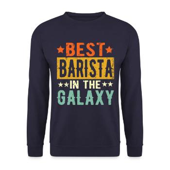 Best Barista ever Barista Gift - Unisex Sweatshirt - navy - Front - Alina (178cm) & Michal (187cm)