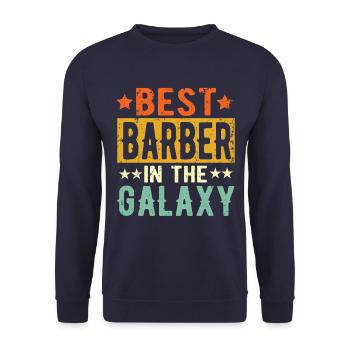 Best Barber ever Barber Geschenk - Unisex Pullover - Navy - Vorne - Alina (178cm) & Michal (187cm)