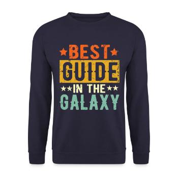 Best Guide ever Guide Geschenk - Unisex Pullover - Navy - Vorne - Alina (178cm) & Michal (187cm)