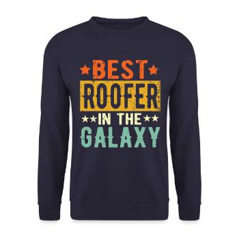 Best Dachdecker ever Dachdecker Geschenk - Unisex Pullover - Navy - Vorne - Alina (178cm) & Michal (187cm)