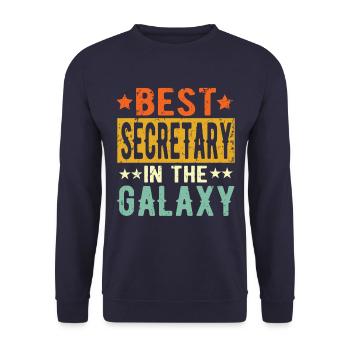 Best Secretary ever Secretary Gift - Unisex Sweatshirt - navy - Front - Alina (178cm) & Michal (187cm)