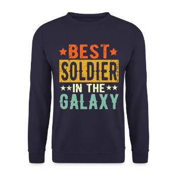 Best Soldat ever Soldat Geschenk - Unisex Pullover - Navy - Vorne - Alina (178cm) & Michal (187cm)